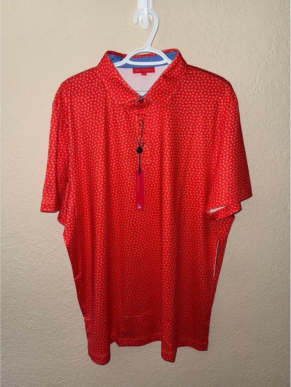 Redvanly Curlew Polo Vermilion Redis Coral Performance Golf Shirt Men’s XL NWT
